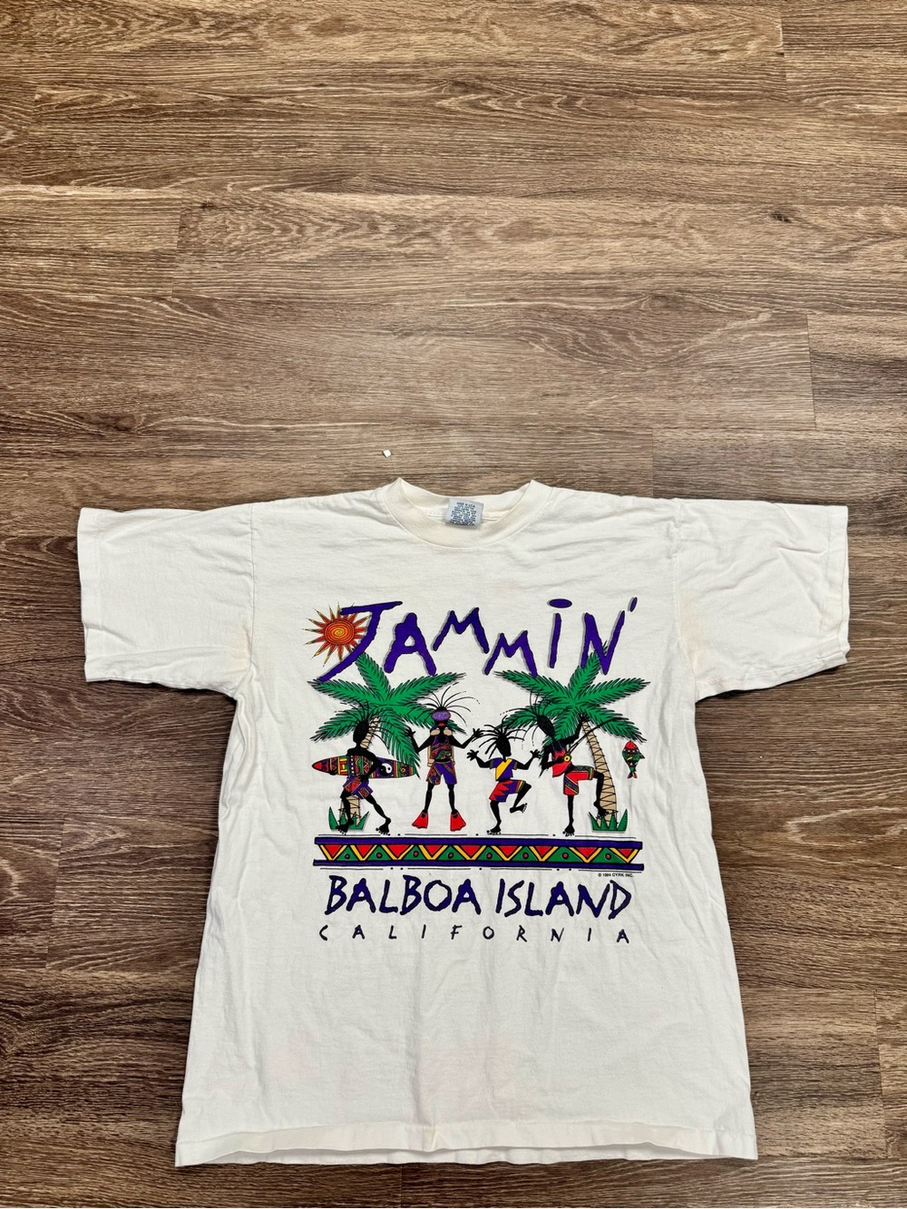 Vintage 1994 CYRK Jammin Balboa Island California Graphic T-Shirt M